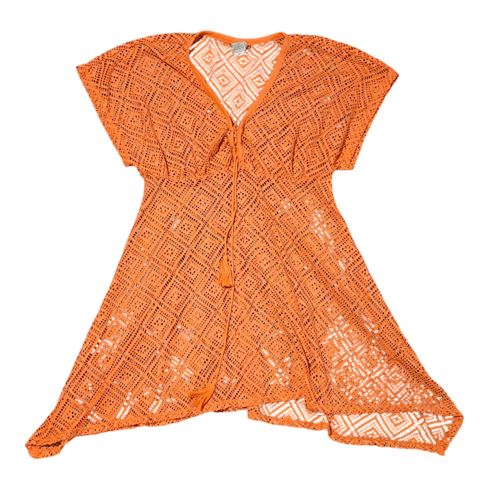 OP Large (Juniors Size) Orange Short Sleeve V-Neck Swimsuit Coverup
